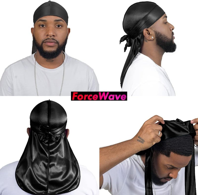 ForceWave 12 Pieces Silky Durag for Men Women Satin Durags for 360 Waves - Image 3